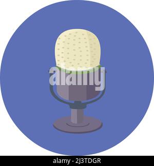 Microphone icon vector illustration with flat background. Stock Vector