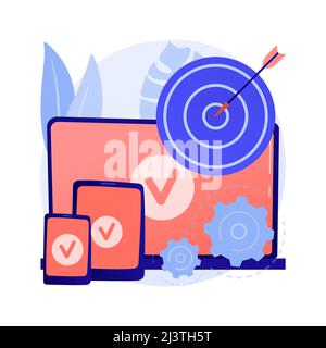 Multi-device targeting abstract concept vector illustration. Cross-device tracking and targeting, multi-device marketing, cross-screen consumer trends Stock Vector