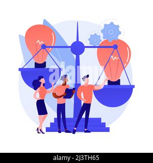 Brainstorming abstract concept vector illustration. Teamwork, brainstorming tools, idea management, creative team, working process, finding solution, Stock Vector