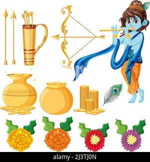 hindu bow golden weapon Stock Vector Image & Art - Alamy