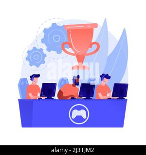 Cybersport team abstract concept vector illustration. E-games tournament, top esports team, cybersport betting, computer club, battle arena, cup quali Stock Vector