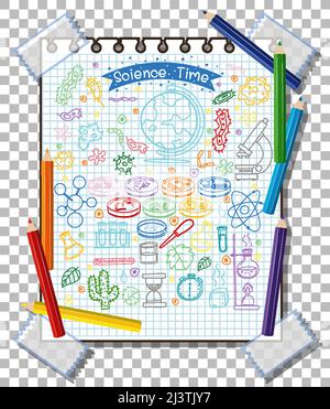 Hand drawn doodle of sciene icons illustration Stock Vector