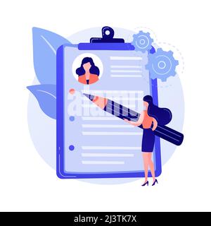 Resume writing service abstract concept vector illustration. Copywriting service, CV online, professional help writing resume, cover letter, candidate Stock Vector