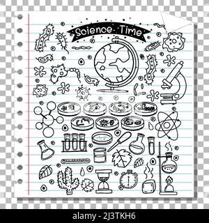 Hand drawn doodle of sciene icons illustration Stock Vector