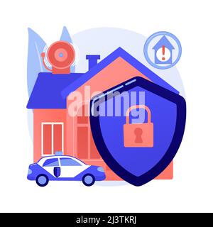 Security systems design abstract concept vector illustration. Optimal building security solutions, video surveillance, product selection, project and Stock Vector