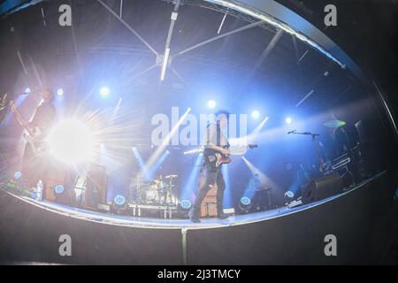 The italian rock pop band Zen circus perform live in Turin Stock Photo