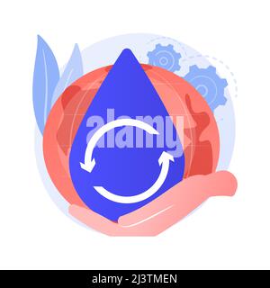 Water consumption abstract concept vector illustration. Water overconsumption, daily intake calculation, environmental information, consumption per ho Stock Vector