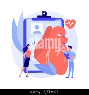 Hypertension abstract concept vector illustration. Cardiological problem, high blood pressure, measuring device, cholesterol level diagnostic, hyperte Stock Vector