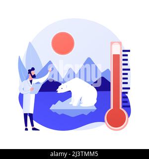 Climate change abstract concept vector illustration. Environmental activist demonstration, global warming report, weather, climatic condition change c Stock Vector