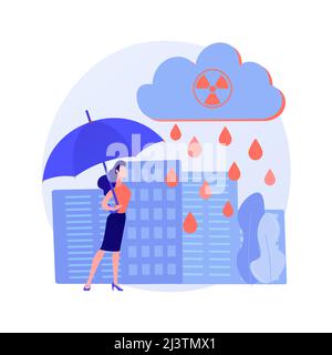 Acid rain abstract concept vector illustration. Acid precipitation component, water acidification problem, ph of rainwater measurement, harmful effect Stock Vector