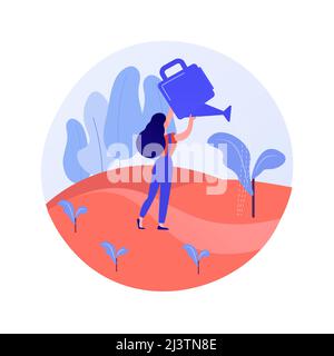 Reforestation abstract concept vector illustration. Silviculture, reforestation program, replanting trees, forest natural restoration, save woodland, Stock Vector