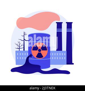 Technological disasters abstract concept vector illustration. Chemical industry disaster, technological catastrophe, industrial catastrophic event, fa Stock Vector