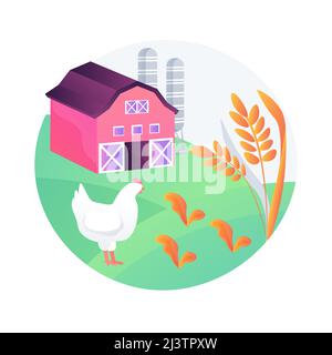 Sustainable agriculture abstract concept vector illustration. farming process, sustainable food system, ecology oriented growing, natural resources, s Stock Vector