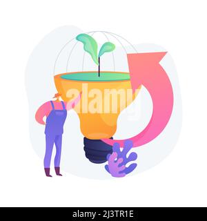 Regenerative agriculture abstract concept vector illustration. Conservation and rehabilitation farming system, increasing ecological biodiversity, wat Stock Vector