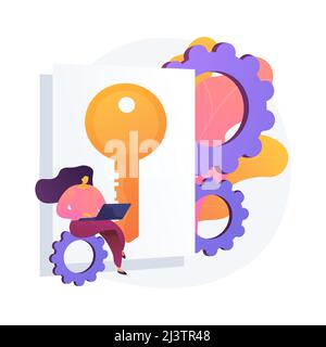 Modern promotion strategy. Keywords research, online advertising business, seo optimization. Internet promotion, digital marketing, information search Stock Vector