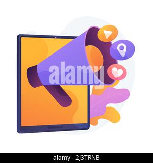 Social media notification. Online networks, smartphone, multimedia apps icons. Modern gadget applications updating isolated flat design element. Vecto Stock Vector