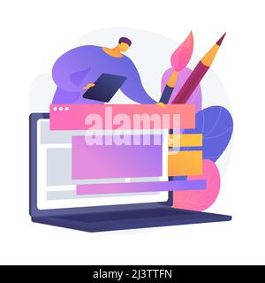 Graphic design video tutorial. Traditional art Internet course. Painter online masterclass. Web designer distance class. Painting, e learning, educati Stock Vector