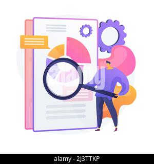 Business documents scanning. Electronic online doc with pie chart ...