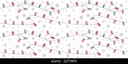 Seamless pattern of Christmas Bulb and snowflake Stock Vector