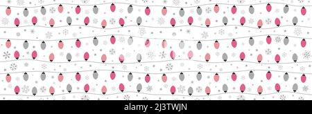Seamless pattern of Christmas Bulb and snowflake Stock Vector