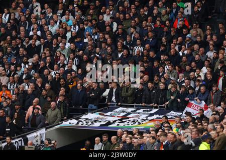 Newcastle United fans - Tottenham Hotspur v Newcastle United, Premier League, Tottenham Hotspur Stadium, London, UK - 3rd April 2022  Editorial Use Only - DataCo restrictions apply Stock Photo