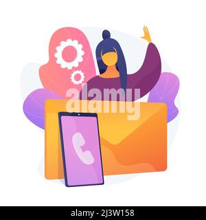 Staying in touch. Modern communication means, phone calls, letters and emails. Person contacting friends and customers via email, encouraging feedback Stock Vector