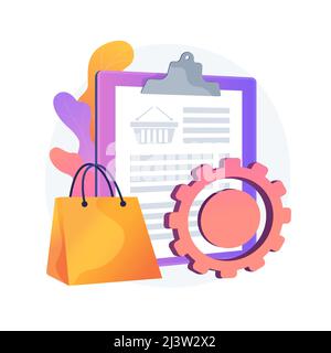 Order tracking program, convenient service. Shopping list, basket content, purchase package. Mobile software, smartphone application. Vector isolated Stock Vector