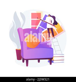 Interior design abstract concept vector illustration. House decoration service, architecture and building, modern classic apartment. Design studio por Stock Vector