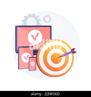 Multi-device targeting abstract concept vector illustration. Cross-device tracking and targeting, multi-device marketing, cross-screen consumer trends Stock Vector