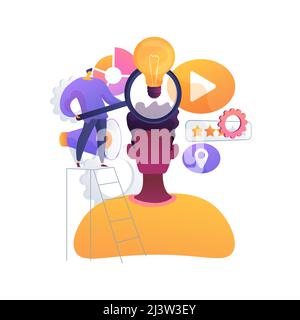 Consumer behaviour abstract concept vector illustration. Marketing research agency, study consumer behavior, develop targeting strategy, buyer analysi Stock Vector