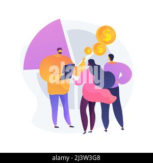 Consultative selling abstract concept vector illustration. Consultative sales approach, selling process, salesman coaching, corporate representative, Stock Vector