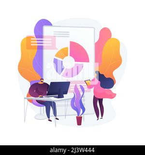 Biophilic design in workspace abstract concept vector illustration. Biophilic room, eco-friendly workspace, green office design trend, bring outdoors Stock Vector