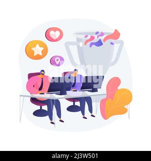 Office esport competition abstract concept vector illustration. Video game tournament, office fun, team competition, best player, battle arena, intern Stock Vector