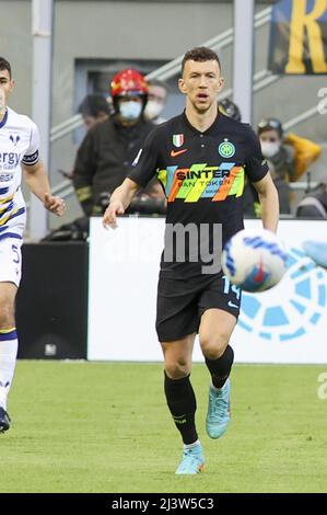 April 09 2022, Milano (MI), Italy, Giuseppe Meazza - San siro stadium, Matchday 32Â° of the Italian Serie A Tim 2021/2022 Championship, match between the teams of Internazionale FC vs Hellas Verona, in the pic: 14 Ivan Perisic Stock Photo