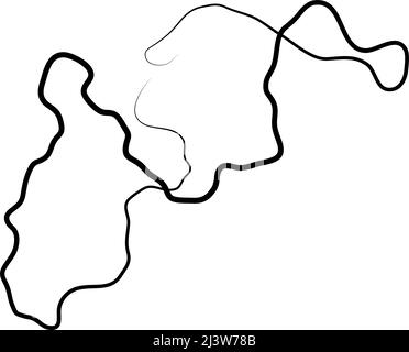 Wavy, waving, billowy, squiggle and squiggly line. Irregular random lines. Stock vector illustration, clip-art graphics Stock Vector