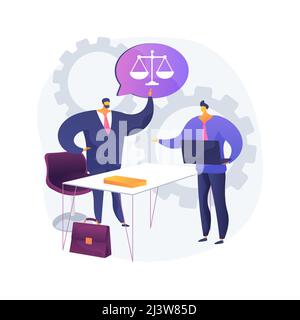 Paralegal services abstract concept vector illustration. Delegated legal work, organizing files, drafting documents, legal research, law firm, write r Stock Vector