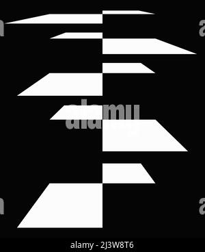 Checkered plane distortion in perspective. Warped tile floor ...