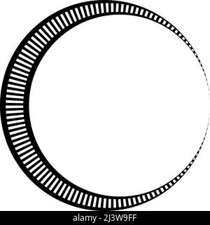 Black and white segmented circle, ring abstract geometric vector illustration. Stock vector illustration, clip-art graphics Stock Vector