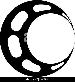 Black and white segmented circle, ring abstract geometric vector illustration. Stock vector illustration, clip-art graphics Stock Vector