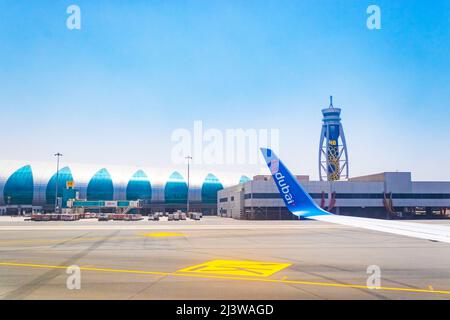 View of Dubai International Airport Terminal 3.Terminal 3 of Dubai Airport is one of the largests terminal building in the world, Stock Photo