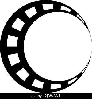 Black and white segmented circle, ring abstract geometric vector illustration. Stock vector illustration, clip-art graphics Stock Vector