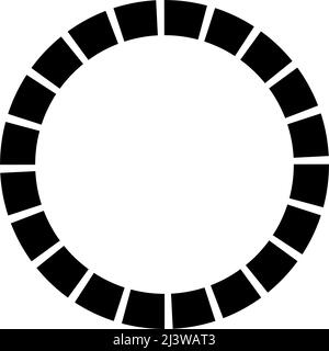 Black and white segmented circle, ring abstract geometric vector illustration. Stock vector illustration, clip-art graphics Stock Vector