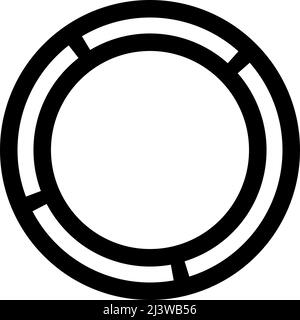 Black and white segmented circle, ring abstract geometric vector illustration. Stock vector illustration, clip-art graphics Stock Vector