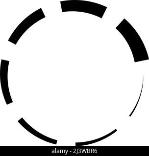 Black and white segmented circle, ring abstract geometric vector illustration. Stock vector illustration, clip-art graphics Stock Vector