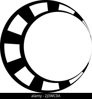 Black and white segmented circle, ring abstract geometric vector illustration. Stock vector illustration, clip-art graphics Stock Vector