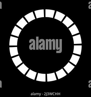 Black and white segmented circle, ring abstract geometric vector illustration. Stock vector illustration, clip-art graphics Stock Vector