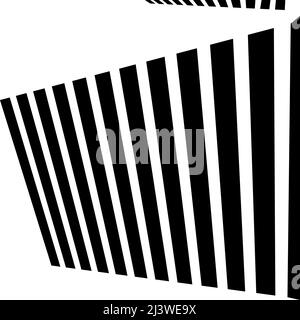 3d dynamic lines, stipes in perspective vanishing, diminishing into horizon. Stock vector illustration, clip-art graphics Stock Vector