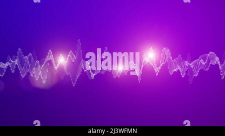 3d visualization of sound waves and vibrations on a gradient colored background. Technology, artificial intelligence, science, dataset concept. High quality 3d illustration Stock Photo