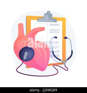 Hypertension abstract concept vector illustration. Cardiological problem, high blood pressure, measuring device, cholesterol level diagnostic, hyperte Stock Vector