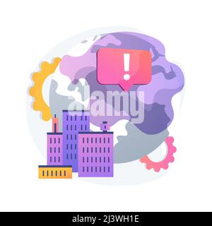 Greenhouse gas emissions abstract concept vector illustration. Greenhouse effect, CO2 emission, toxic gas, ecological problem, atmosphere pollution, s Stock Vector